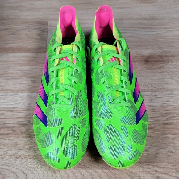 adidas Predator League FG Gen Pre Soccer Cleats Size 9.5 Mens Green Pink ID0701 - Picture 3 of 9